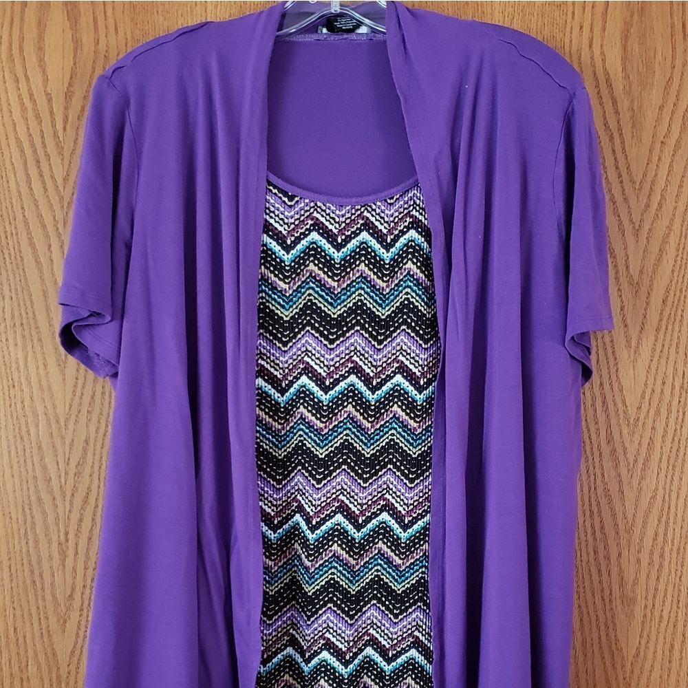 Pretty Purple Layered One Piece Chevron Top
